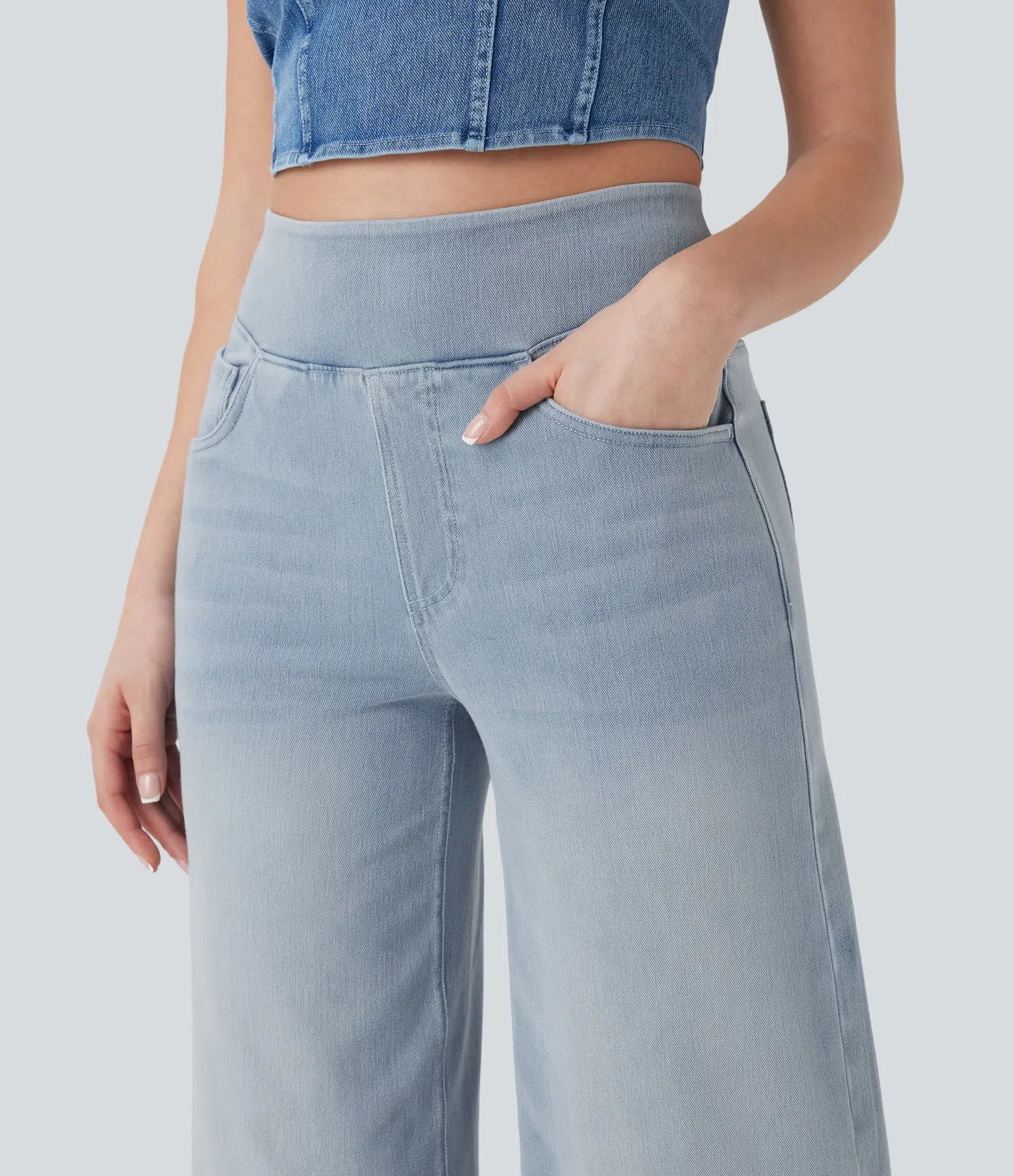 High-Waist Wide-Leg Jeans – Stretch Fit
