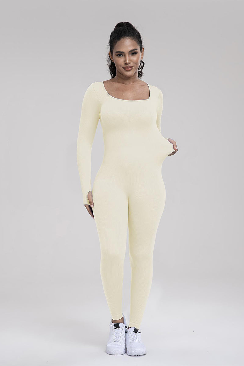 Seamless U-Neck Shaping Jumpsuit – Long Sleeve