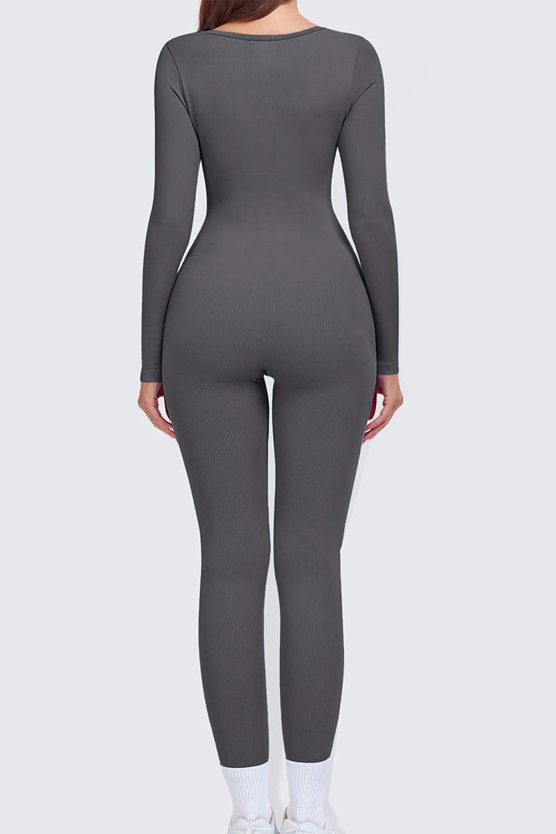 Seamless U-Neck Shaping Jumpsuit – Long Sleeve