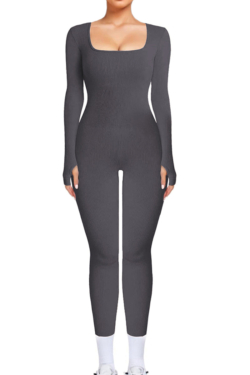 Seamless U-Neck Shaping Jumpsuit – Long Sleeve