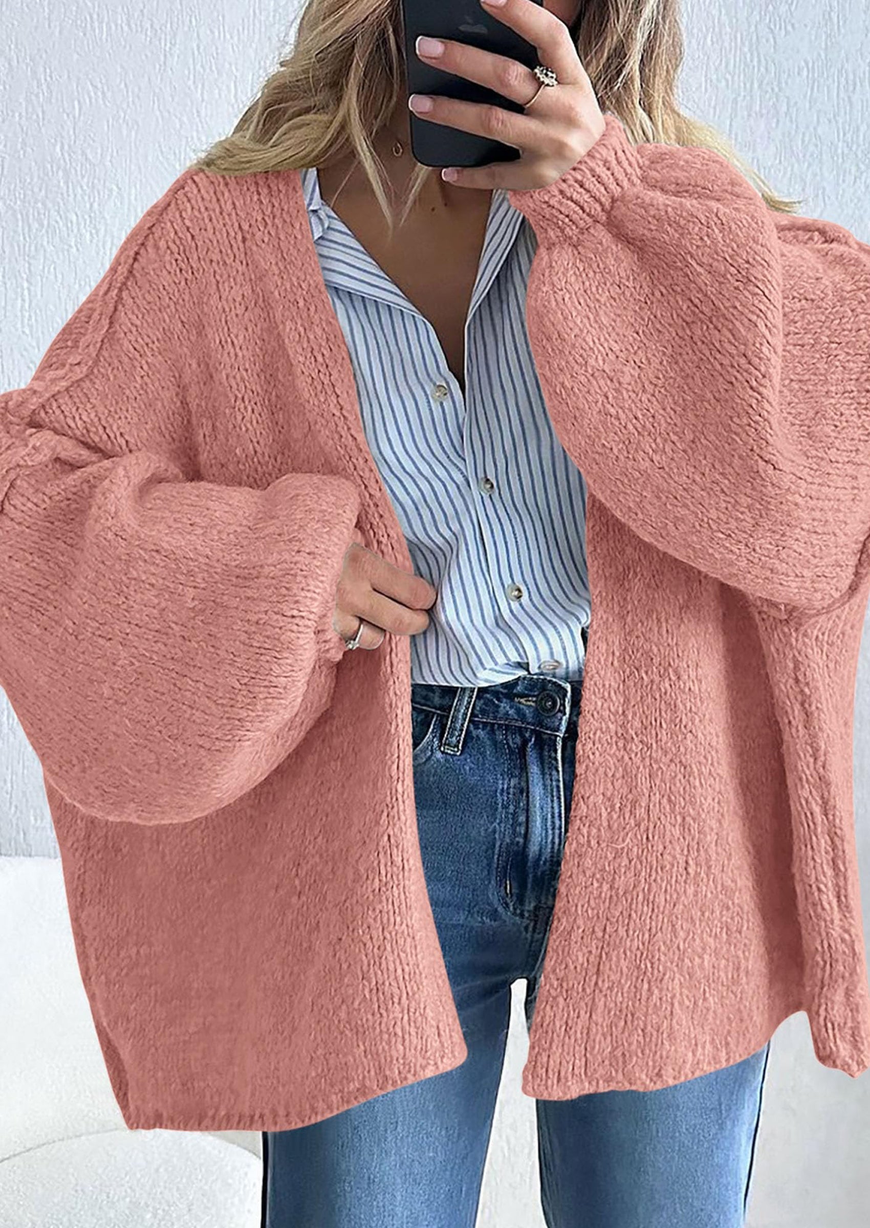 Oversized Open-Front Cardigan – Lantern Slee