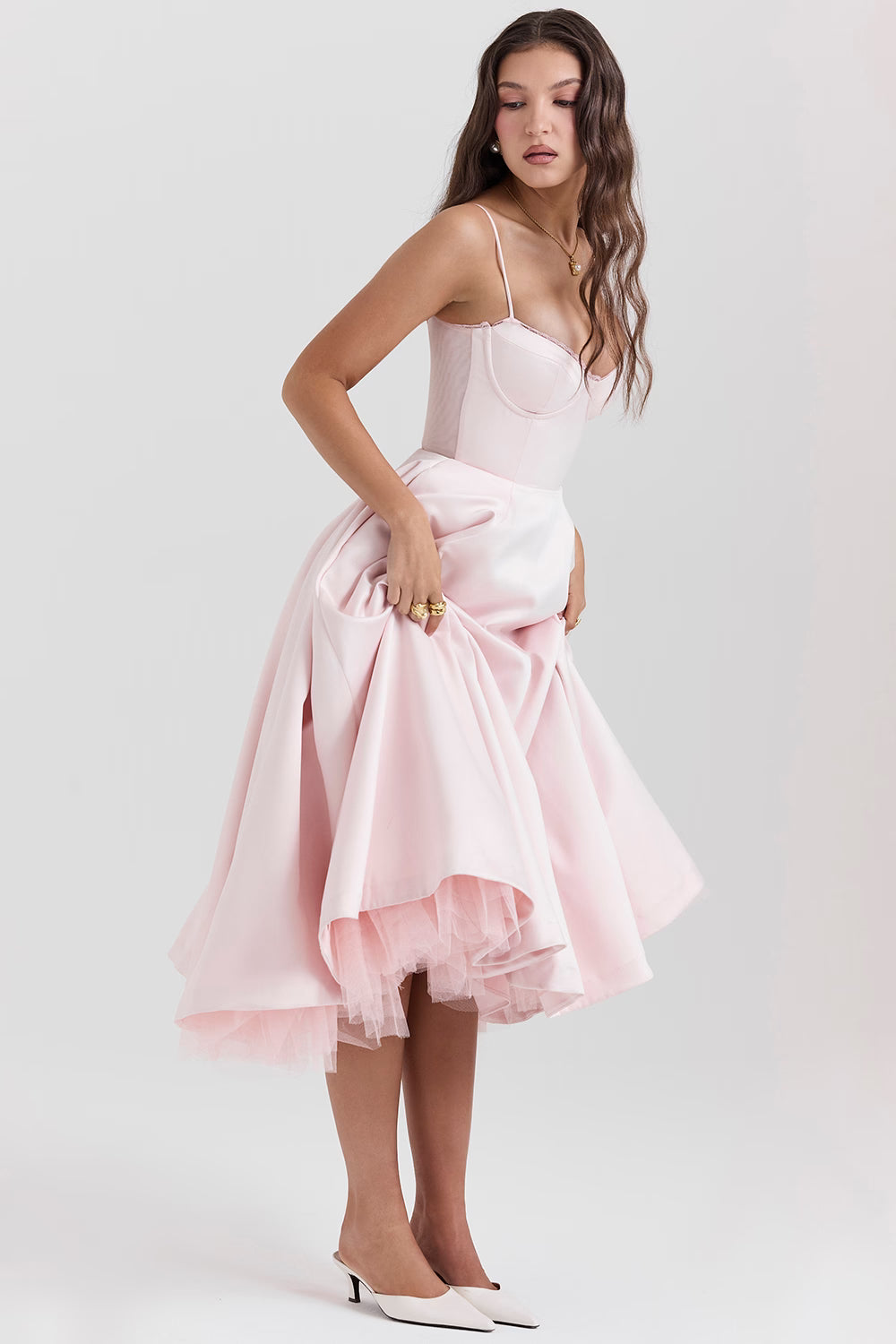 Mademoiselle Midi Dress - Blush