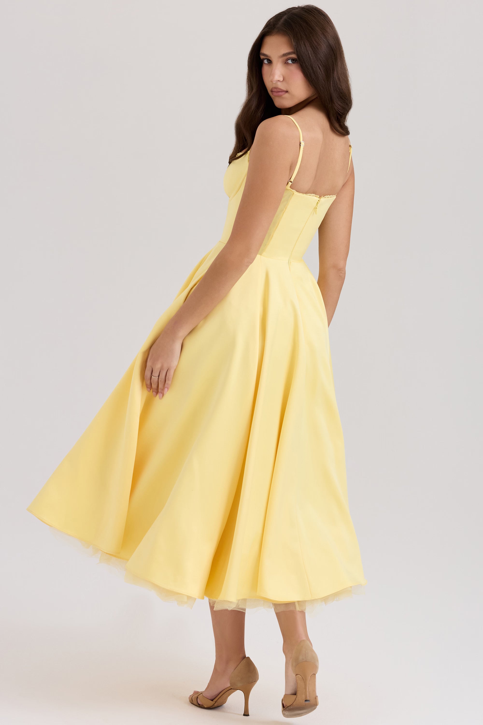 Mademoiselle Midi Dress - Lemon