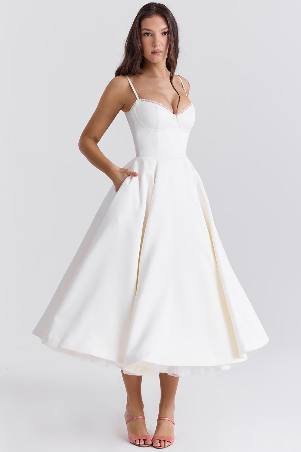 Mademoiselle Midi Dress - Ivory