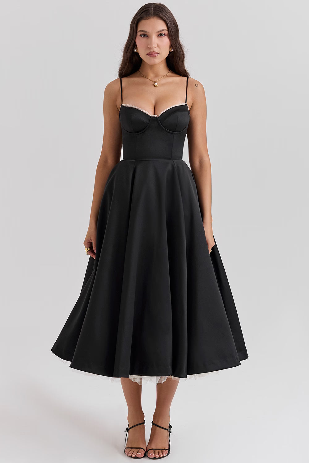Mademoiselle Midi Dress - Black