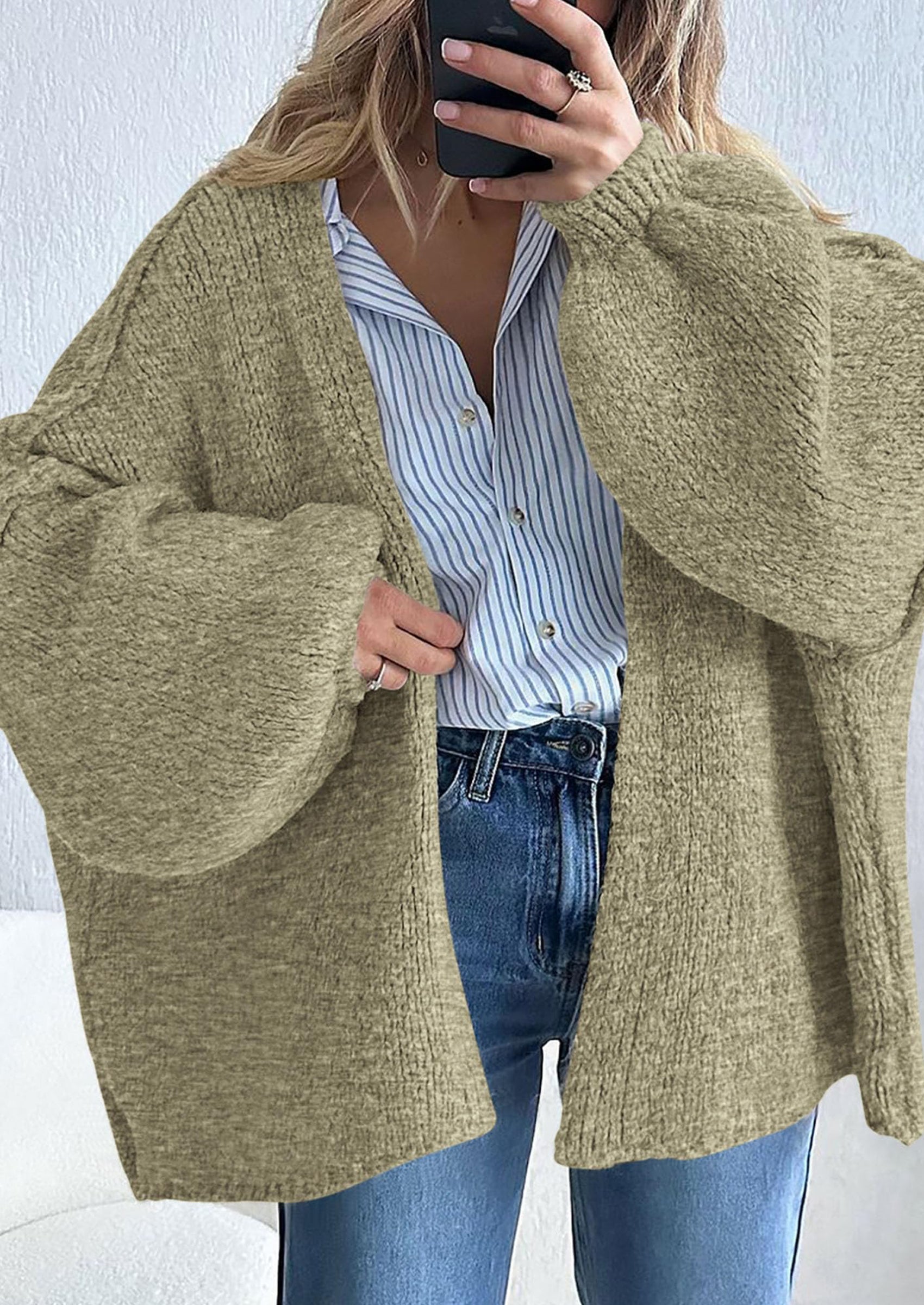 Oversized Open-Front Cardigan – Lantern Slee