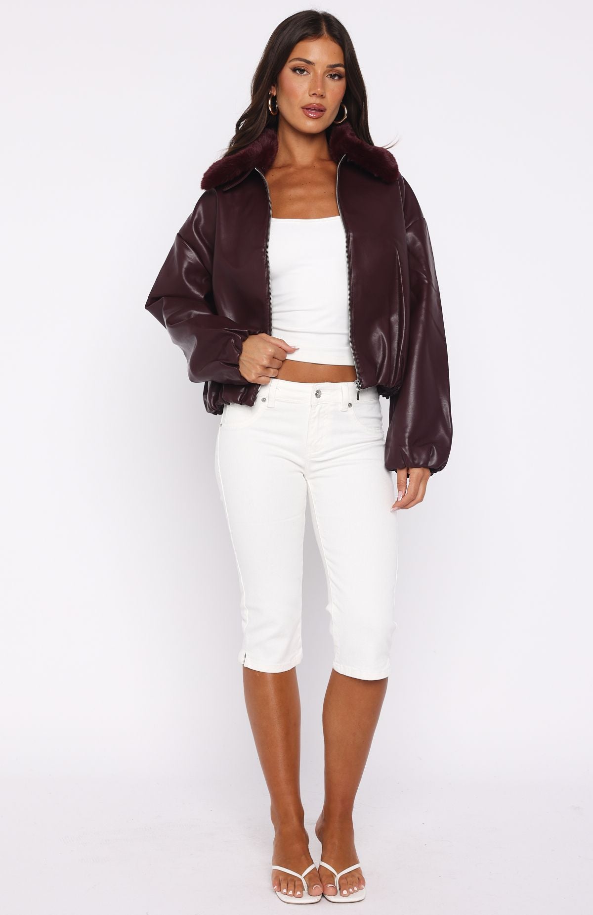 No Competition Pu Bomber Jacket