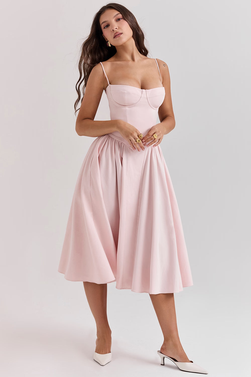 Samaria Midi Dress - Blush