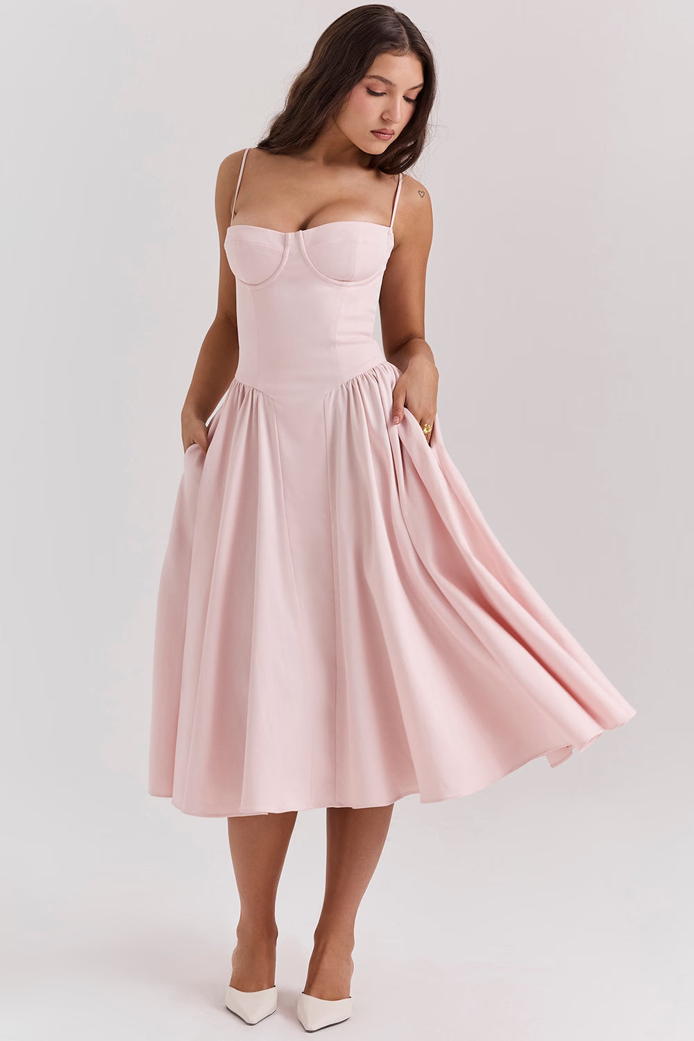 Samaria Midi Dress - Blush