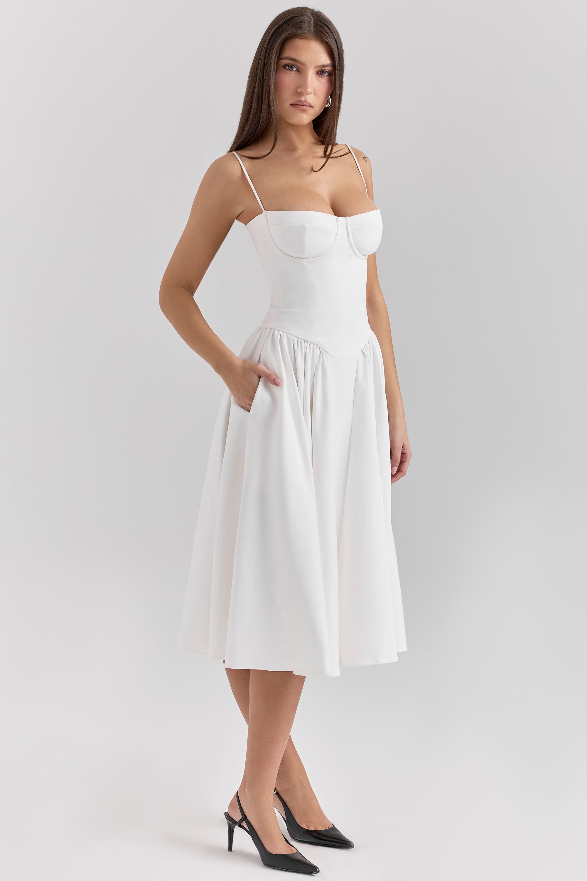 Samaria Midi Dress - Ivory
