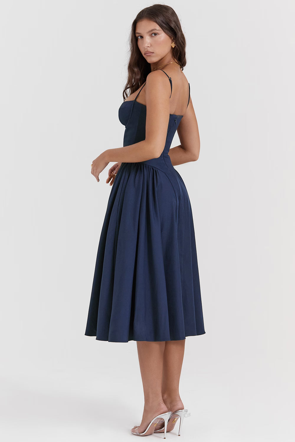 Samaria Midi Dress - Navy