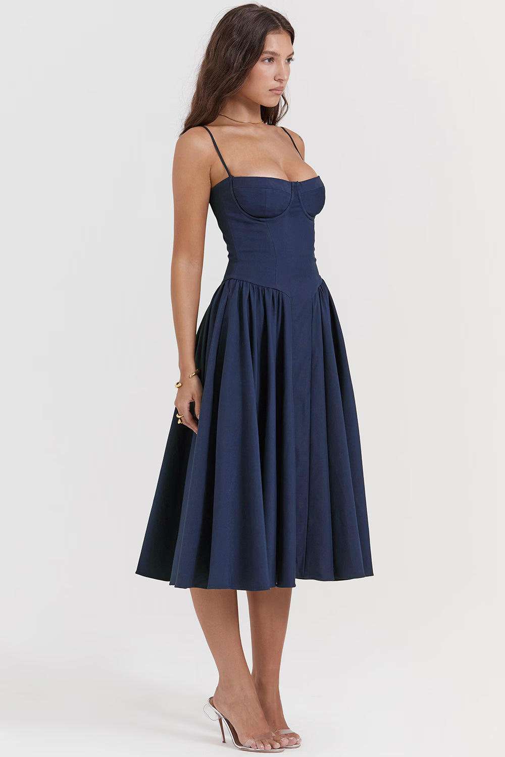 Samaria Midi Dress - Navy