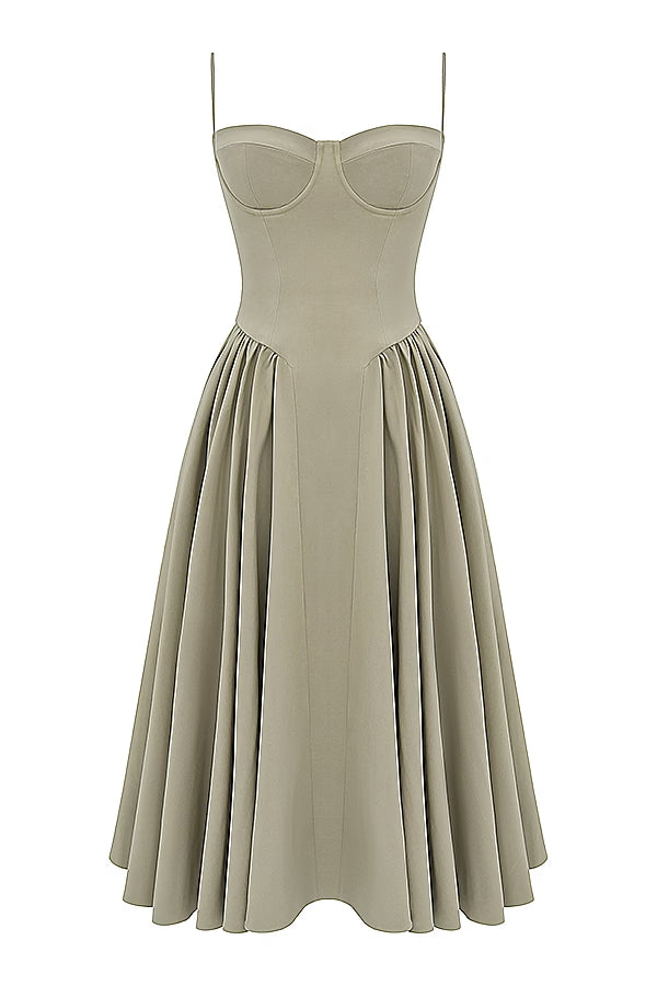 Samaria Midi Dress - Taupe