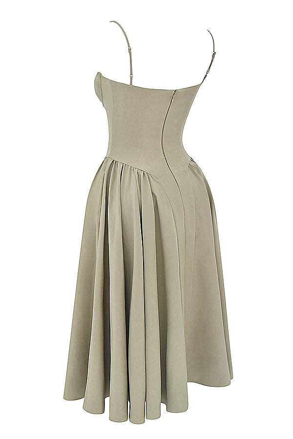 Samaria Midi Dress - Taupe