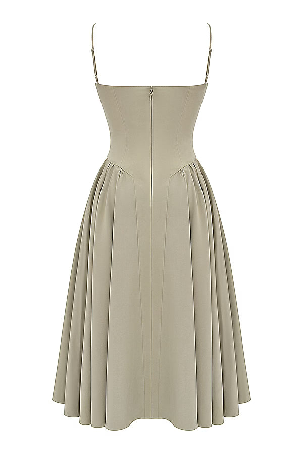 Samaria Midi Dress - Taupe