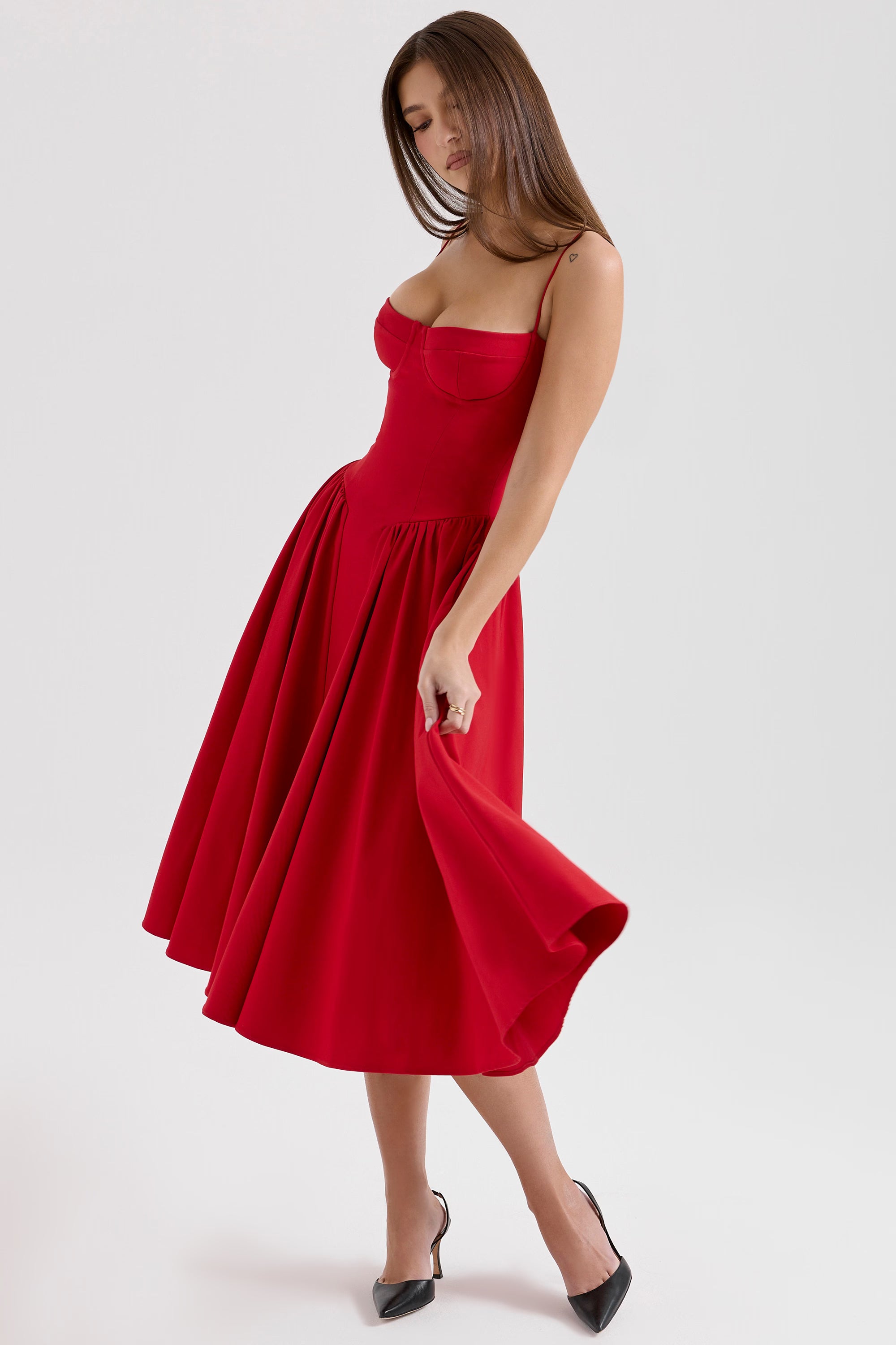 Samaria Midi Dress - Red