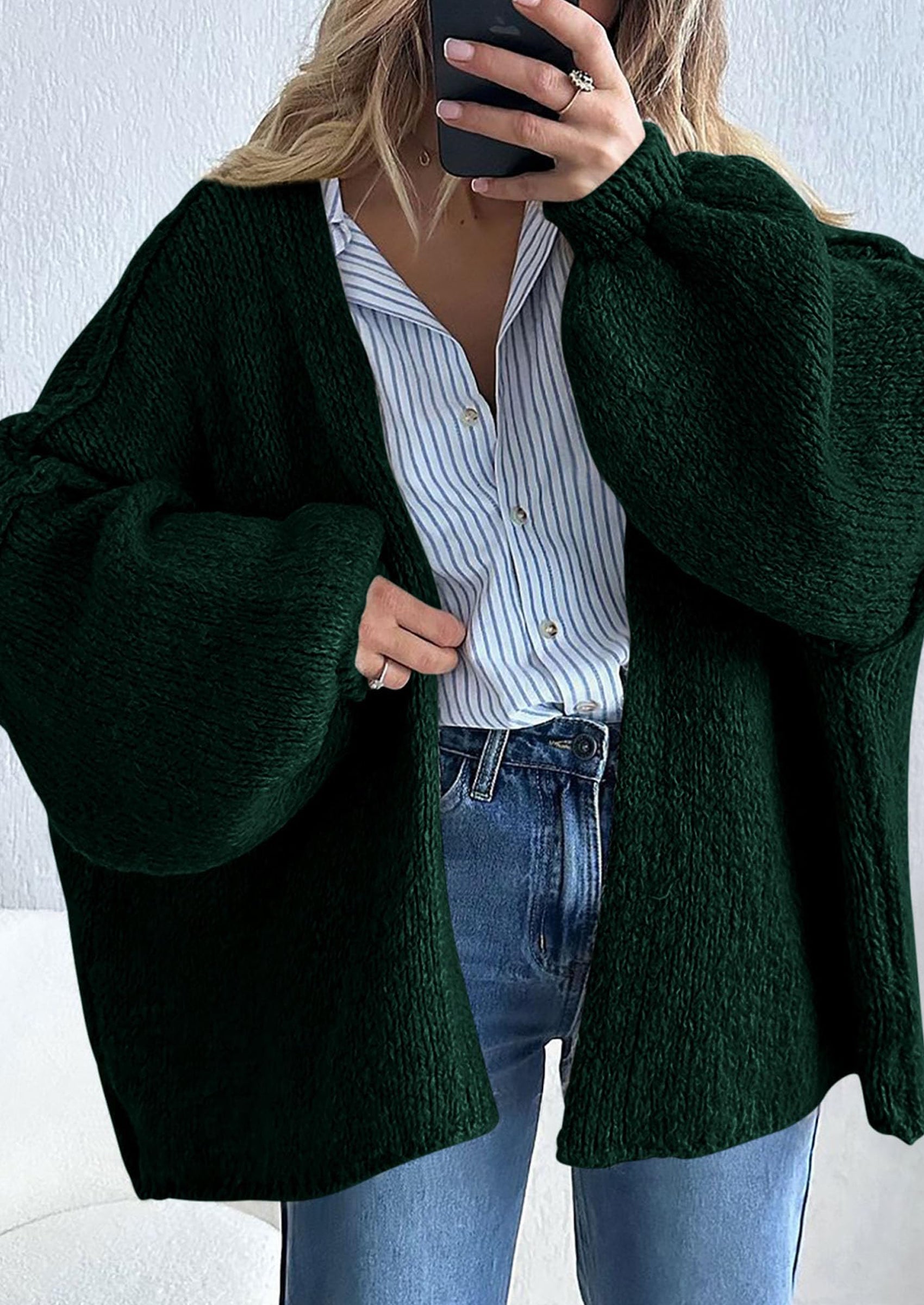 Oversized Open-Front Cardigan – Lantern Slee
