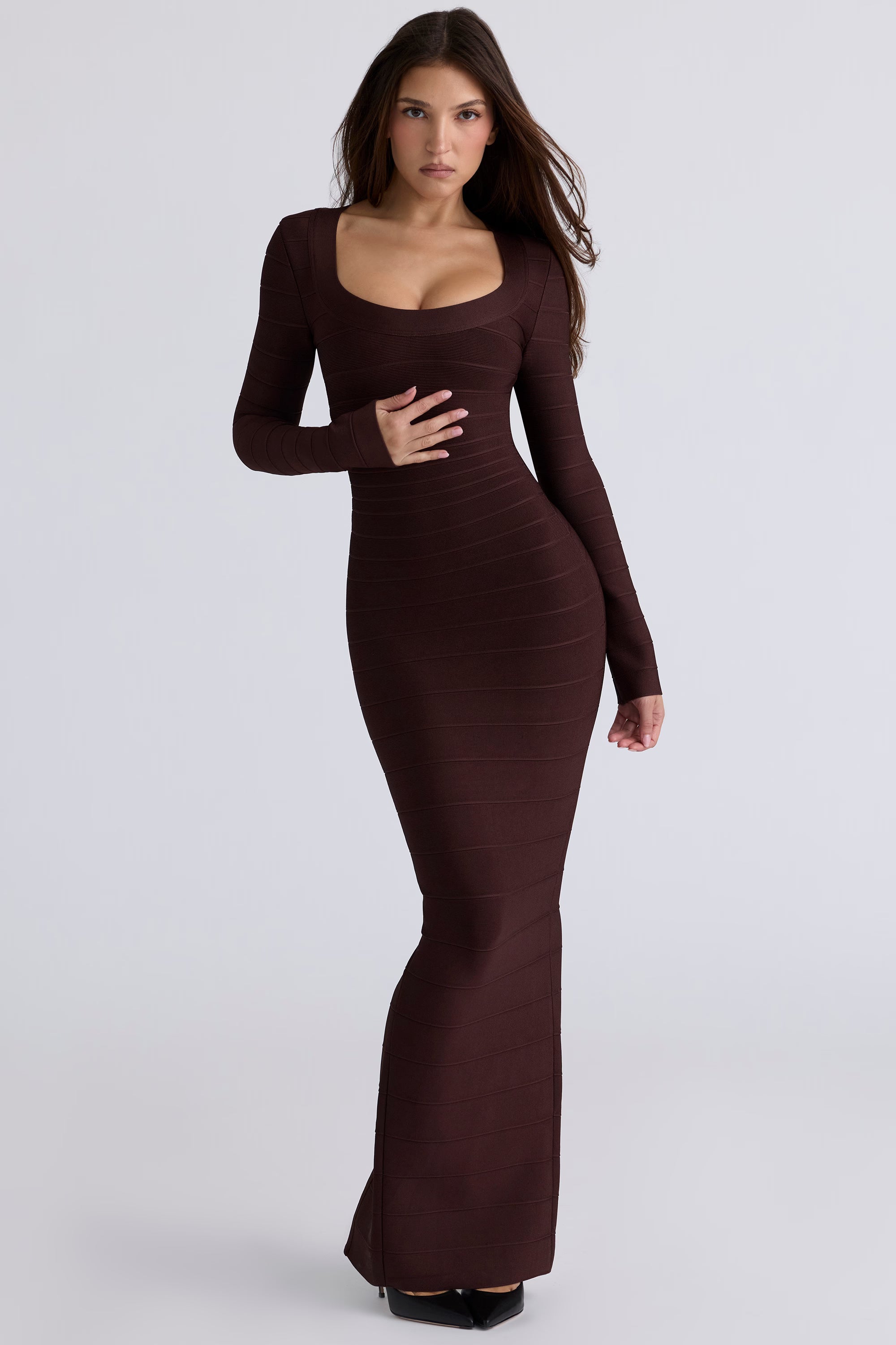 The OG Maxi Dress Longue Sleeve - Chocolat