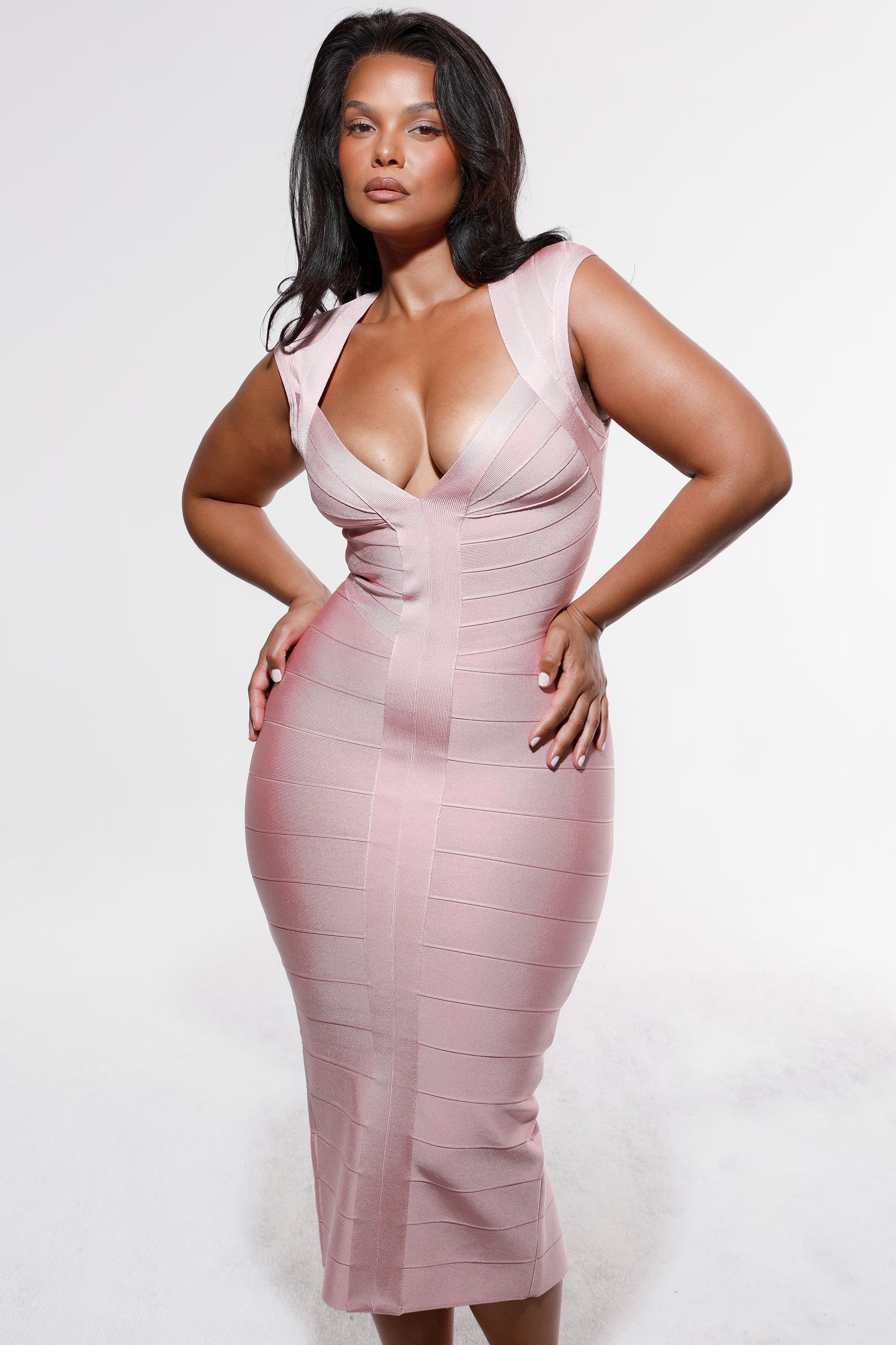 The Icon Midi Dress - Baby Pink