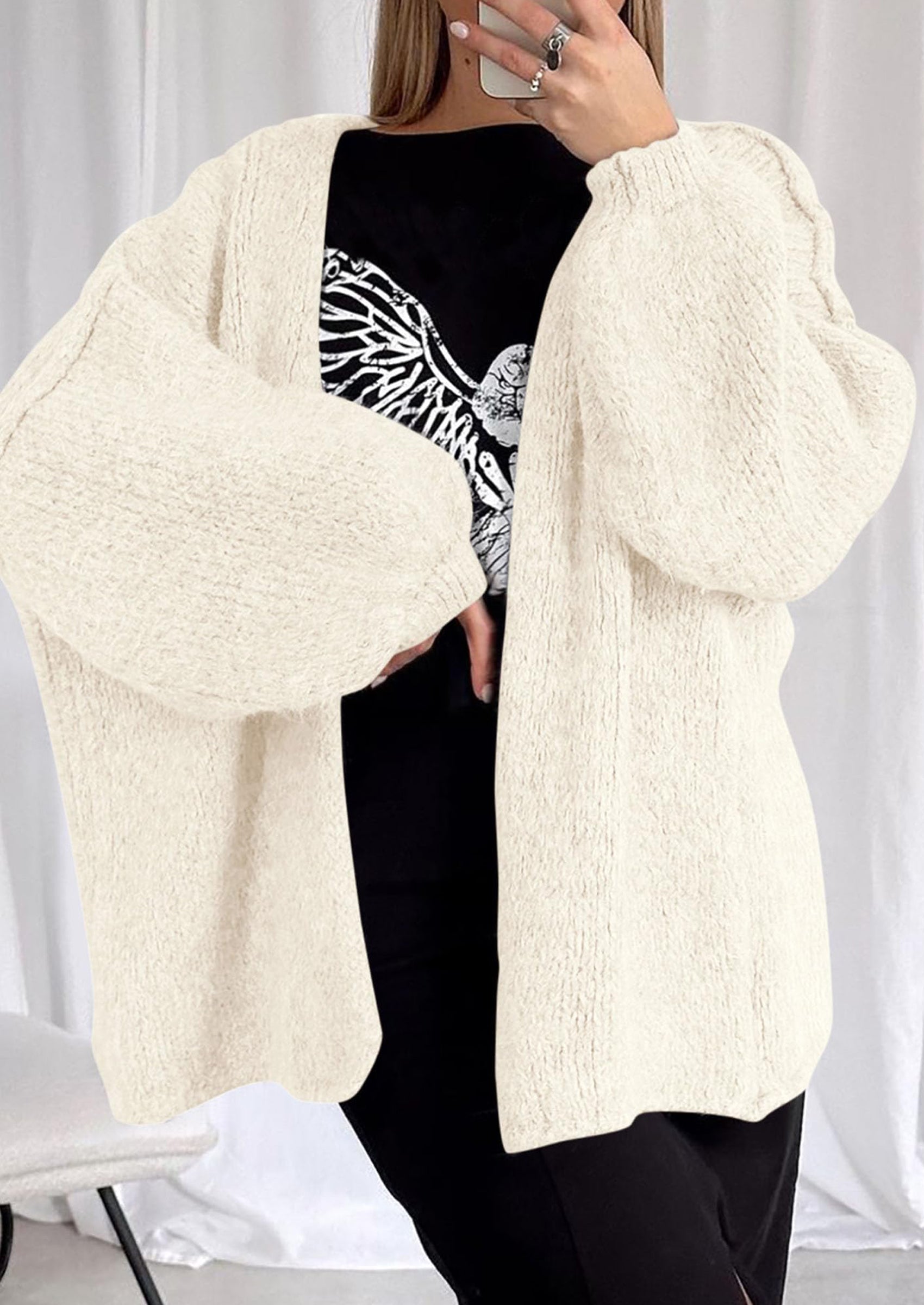 Oversized Open-Front Cardigan – Lantern Slee