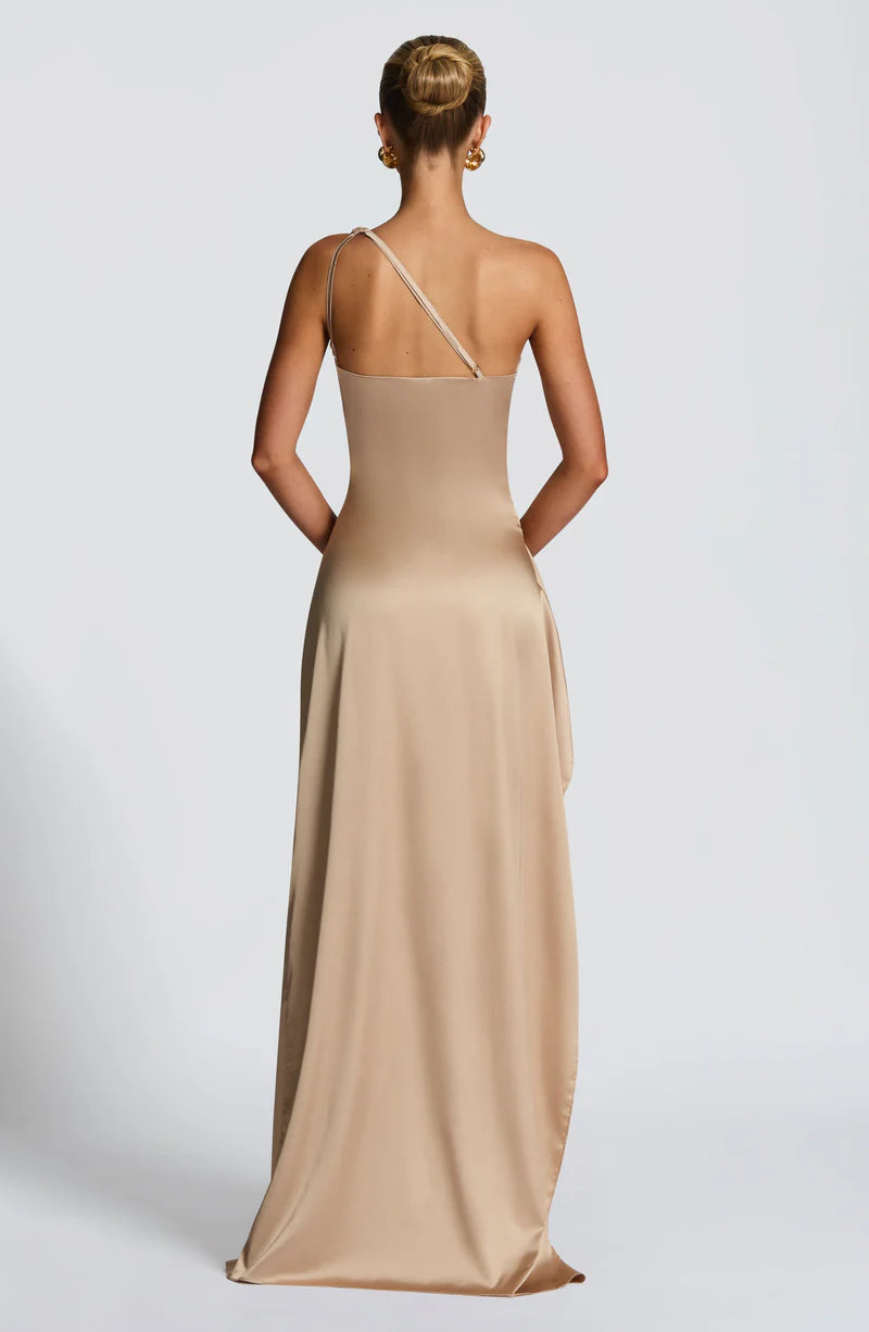ARIEL MAXI DRESS — SCULPTING SATIN EDITION