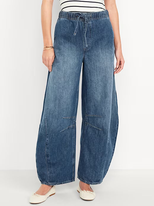 High-Waist Barrel Jeans – Relaxed Balloon Fit