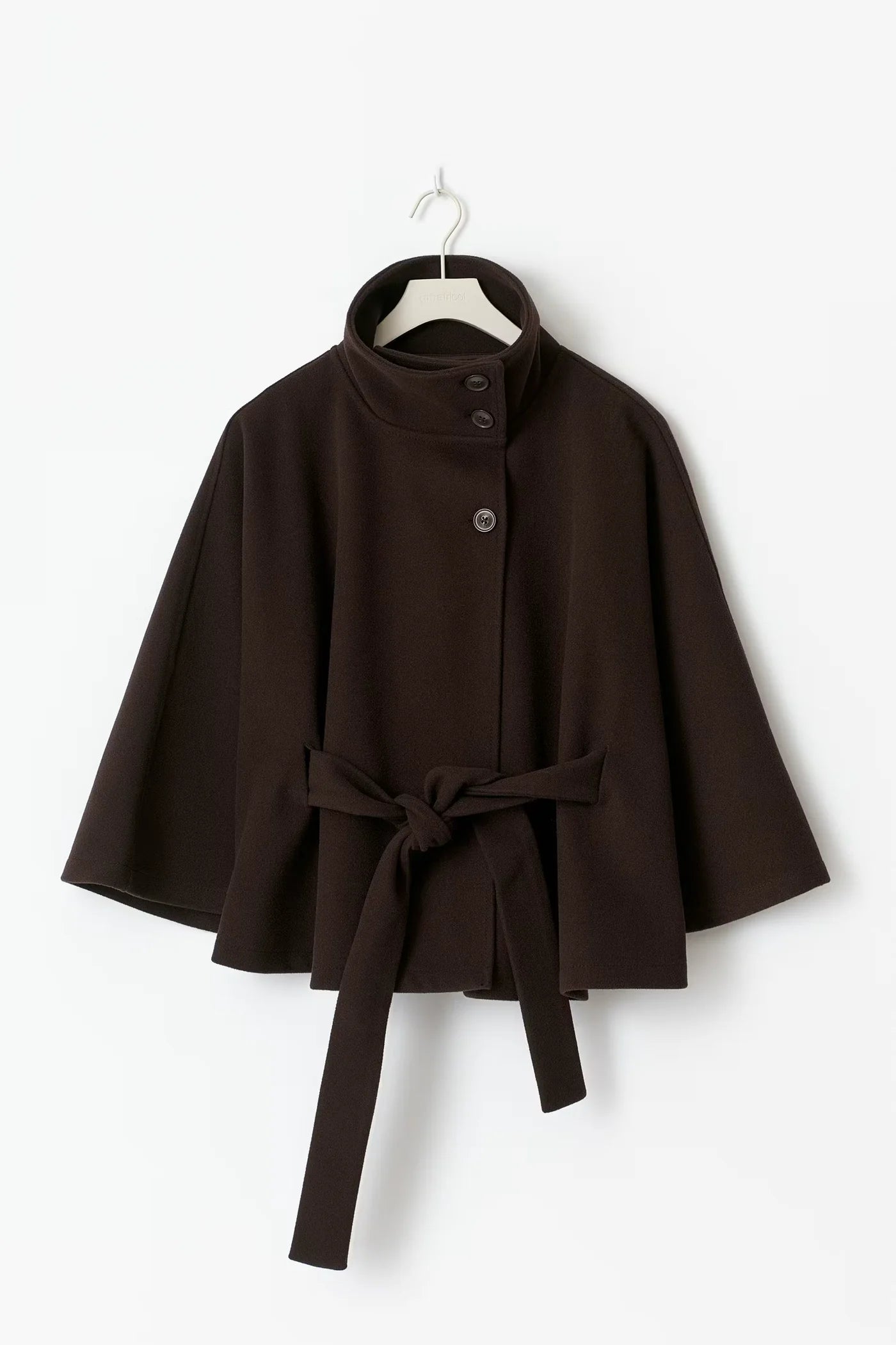 Belted High-Neck Cape – One Size Oversized Fit