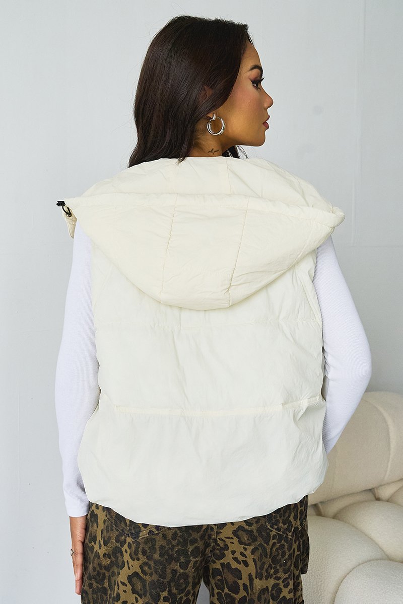 Fall & Winter Hooded Thermal Vest – Zip & Button, Loose Fit