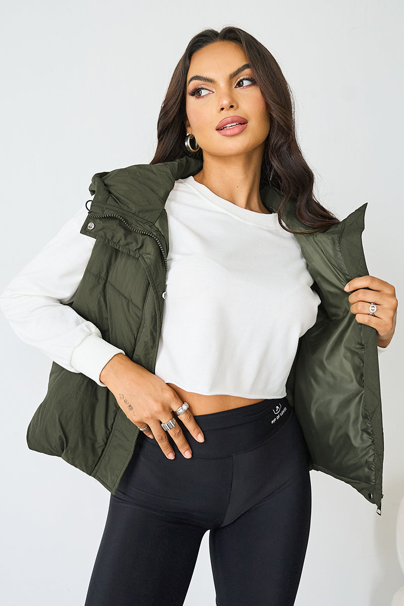 Fall & Winter Hooded Thermal Vest – Zip & Button, Loose Fit