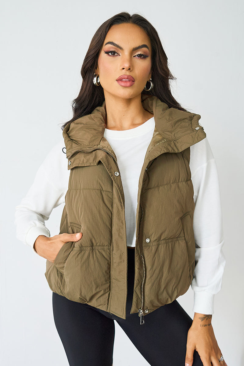 Fall & Winter Hooded Thermal Vest – Zip & Button, Loose Fit