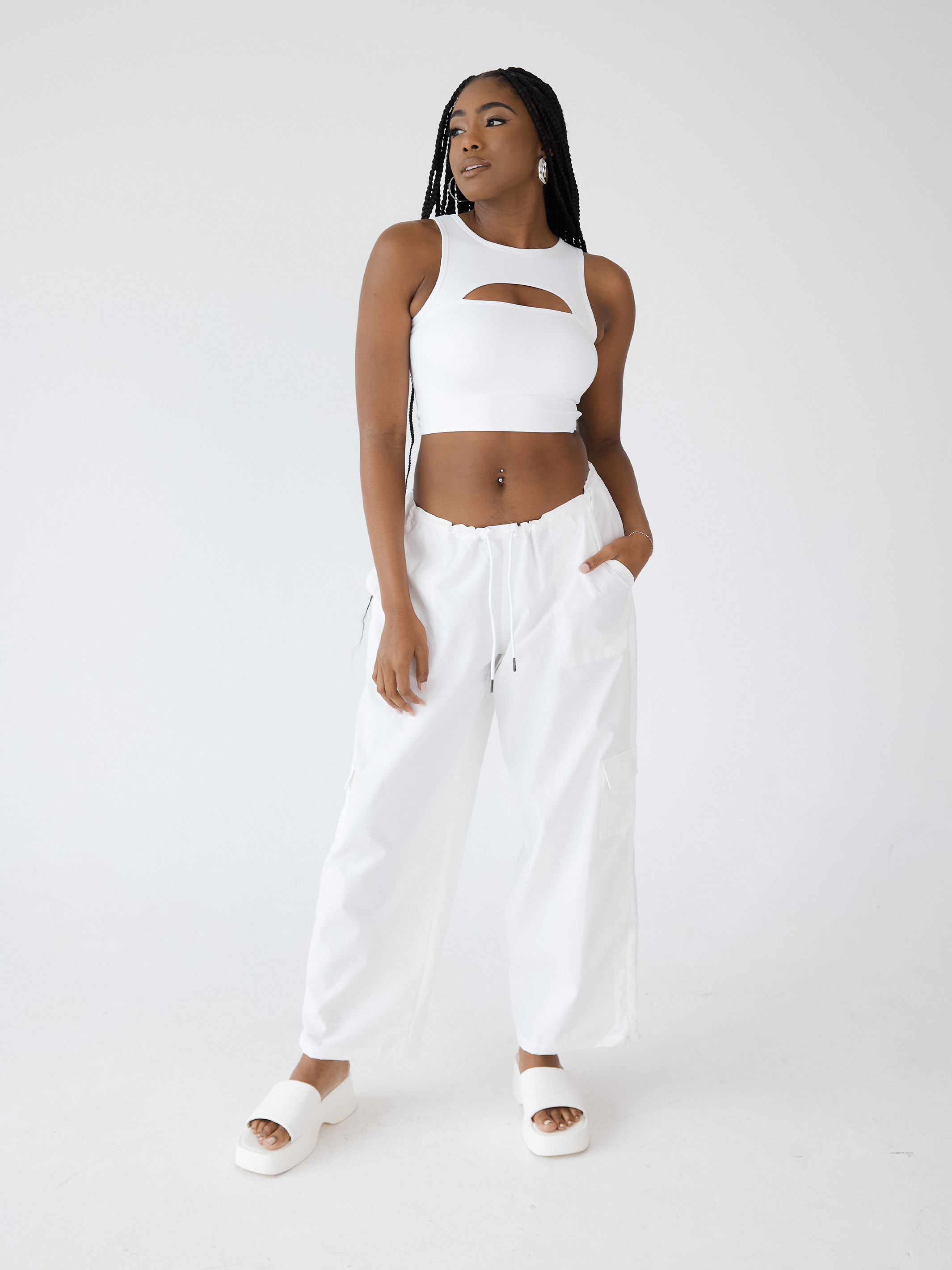 Adjustable Parachute Pants – Oversized Mid-Rise Fit