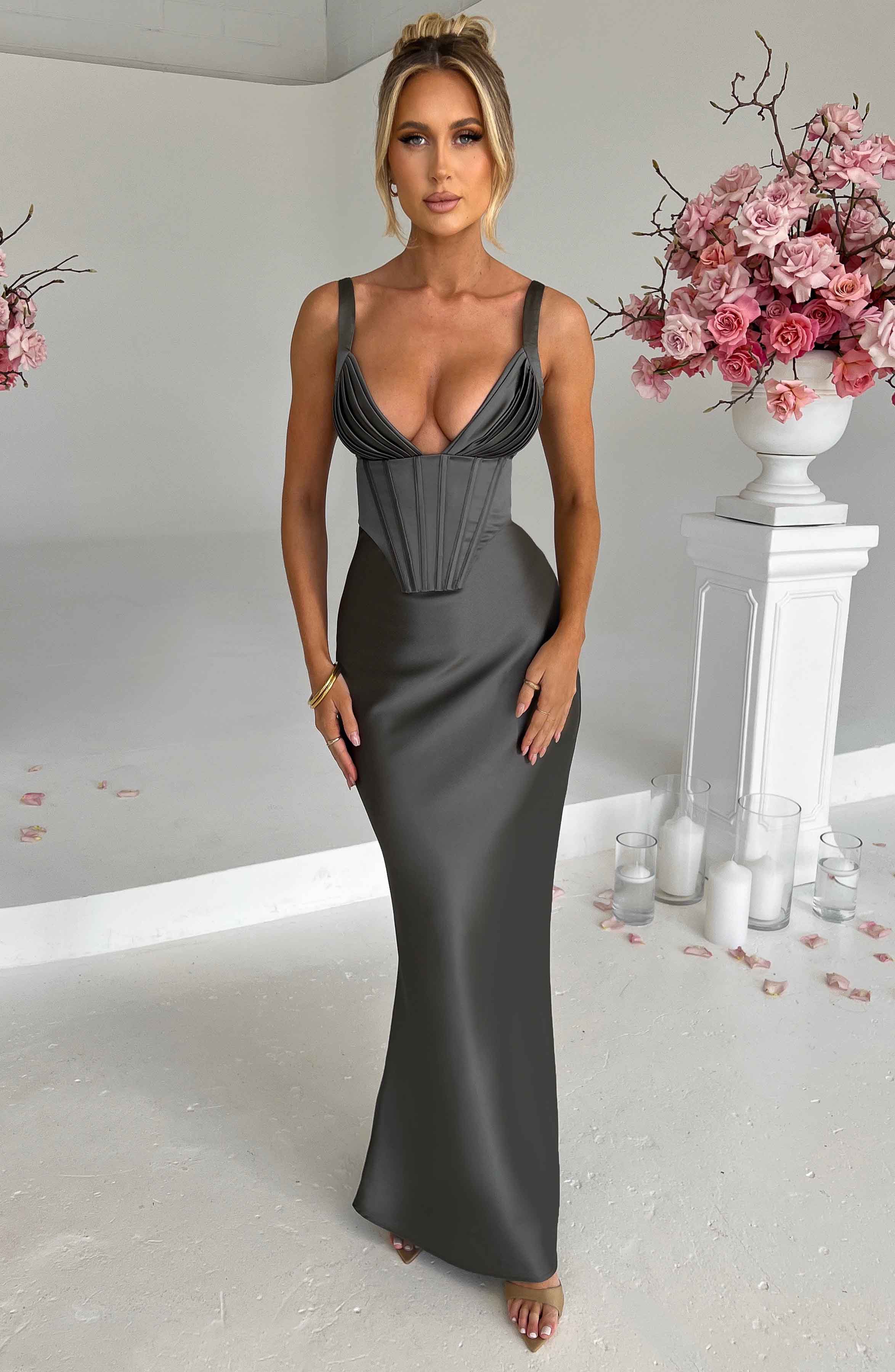 Shae Maxi Dress - Charcoal Gray