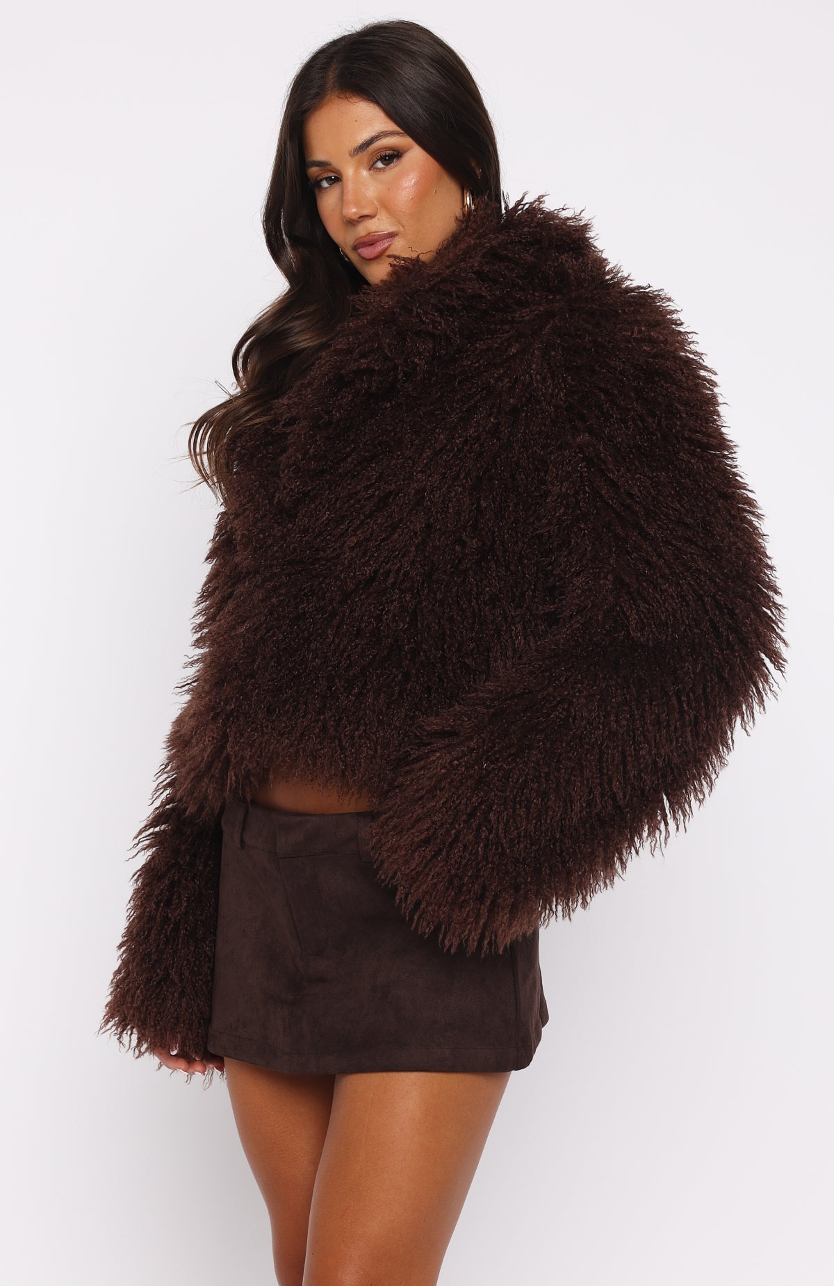 Weekend Away Fur Jacket Chocolate
